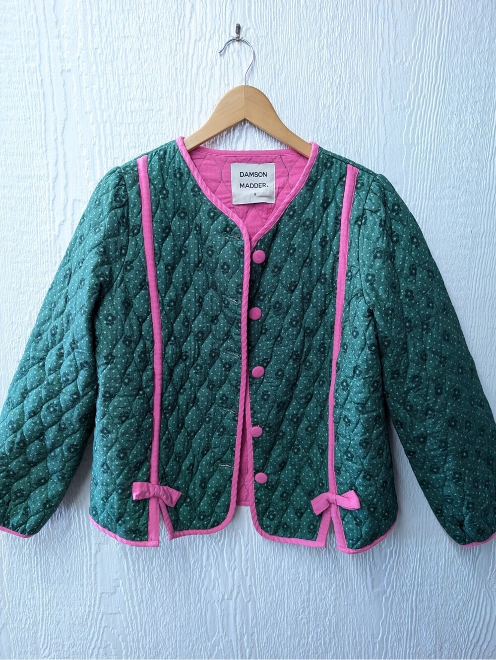 Free People Damson Madder Diana Quilted Cropped Boxy Jacket Cottagecore Size 8